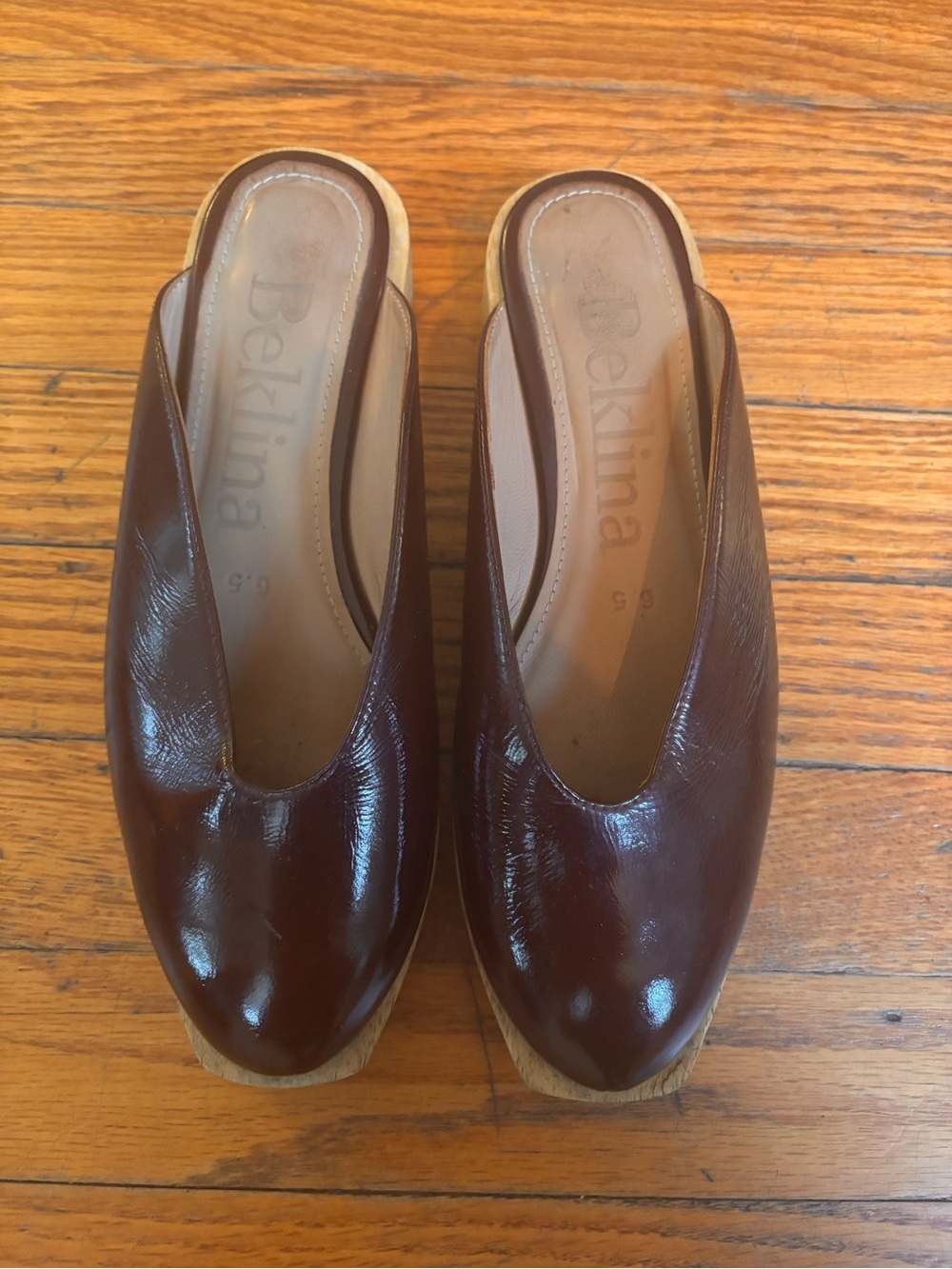 Platform Mule Slides in Dark Brown Leather - Picture 5 of 5